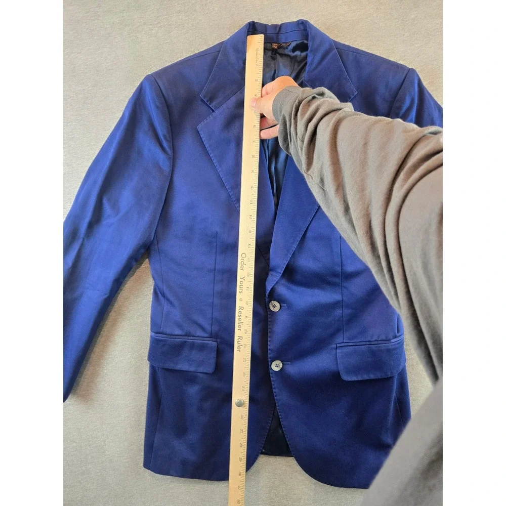 Roberto‎ Cavalli Blazer Mens Size 50 Navy Blue Cotton 2-Button Made in Italy